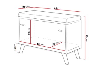 Cheshunt Sittbänk med förvaring - Vit/Ek - Möbler - Vardagsrum - Stolar & sittmöbler - Sittbänk