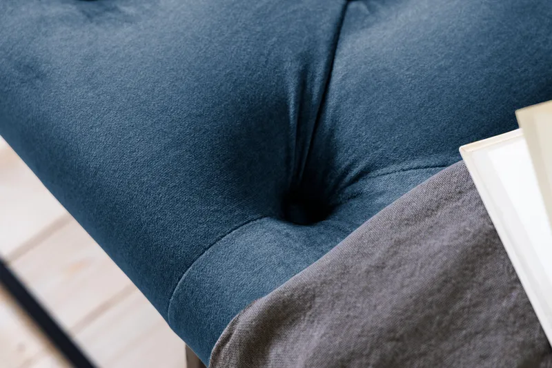 Ella Sittbänk 120cm Djuphäftad - Blå/Sammet - Möbler - Vardagsrum - Stolar & sittmöbler - Sittbänk