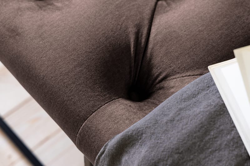 Ella Sittbänk 120cm Djuphäftad - Brun/Sammet - Möbler - Vardagsrum - Stolar & sittmöbler - Sittbänk