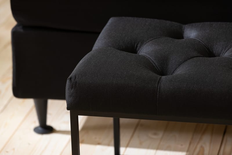 Ella Sittbänk 120cm Djuphäftad - Svart - Möbler - Vardagsrum - Stolar & sittmöbler - Sittbänk