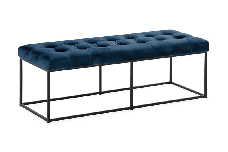 Ella Sittbänk 120cm Rutig - Blå/Sammet - Möbler - Vardagsrum - Stolar & sittmöbler - Sittbänk