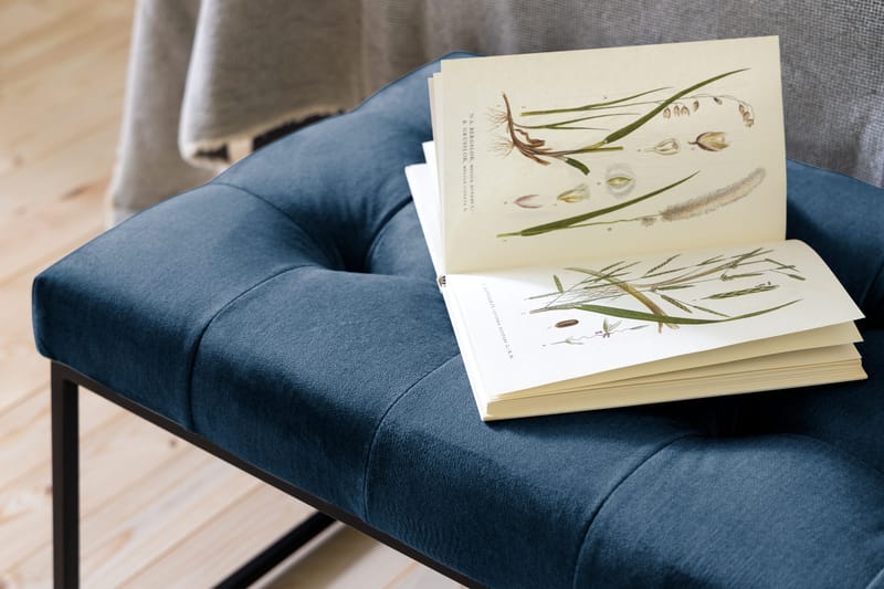 Ella Sittbänk 120cm Rutig - Blå/Sammet - Möbler - Vardagsrum - Stolar & sittmöbler - Sittbänk