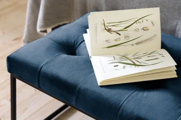 Ella Sittbänk 120cm Rutig - Blå/Sammet - Möbler - Vardagsrum - Stolar & sittmöbler - Sittbänk