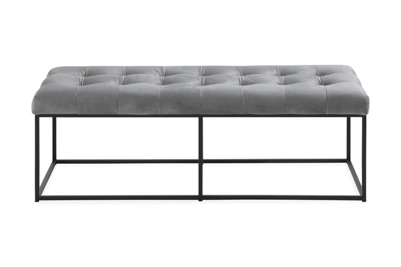 Ella Sittbänk 120cm Rutig - Grå/Sammet - Möbler - Vardagsrum - Stolar & sittmöbler - Sittbänk