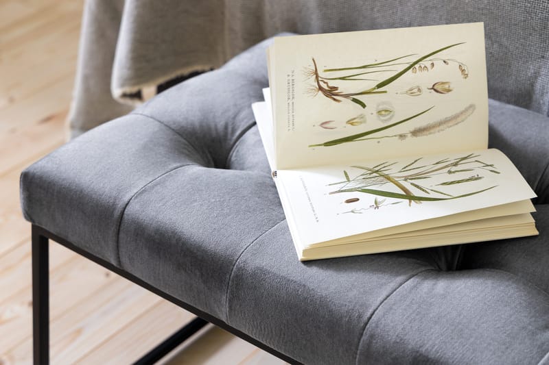 Ella Sittbänk 120cm Rutig - Grå/Sammet - Möbler - Vardagsrum - Stolar & sittmöbler - Sittbänk