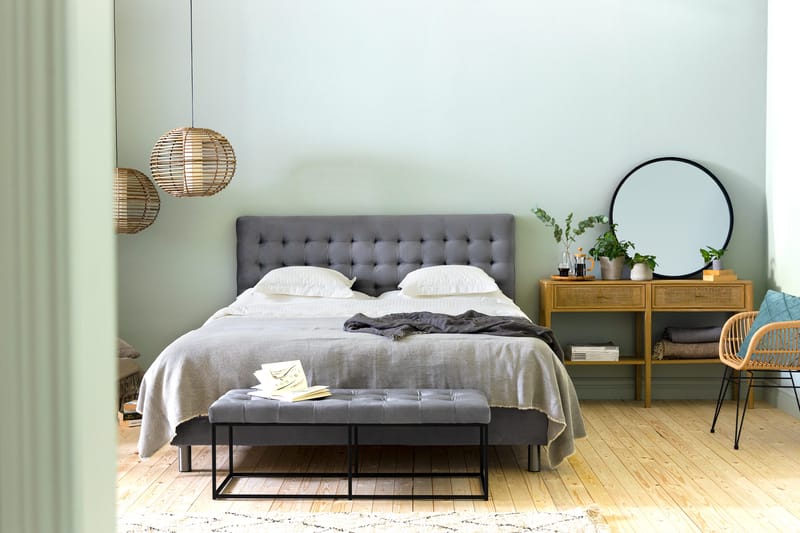 Ella Sittbänk 120cm Rutig - Grå/Sammet - Möbler - Vardagsrum - Stolar & sittmöbler - Sittbänk