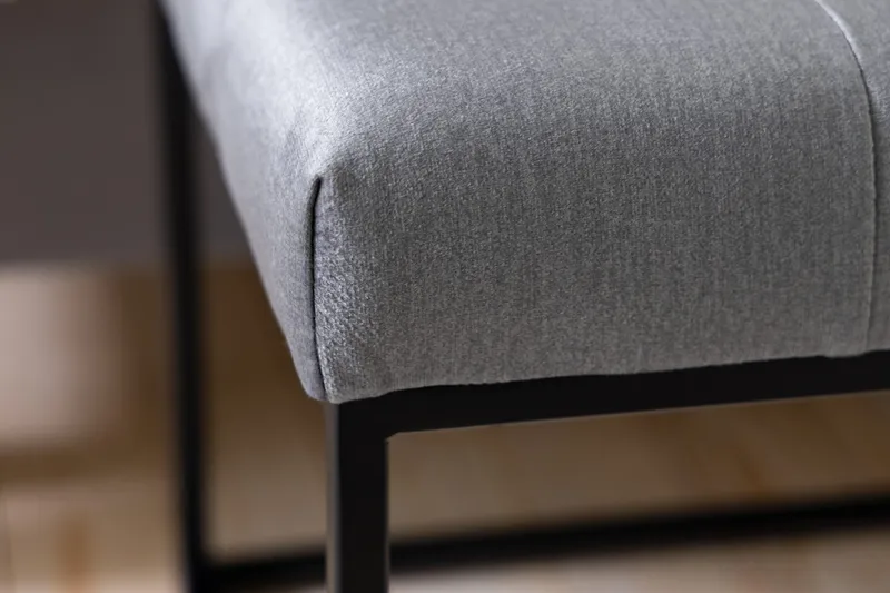 Ella Sittbänk 120cm Rutig - Grå/Sammet - Möbler - Vardagsrum - Stolar & sittmöbler - Sittbänk