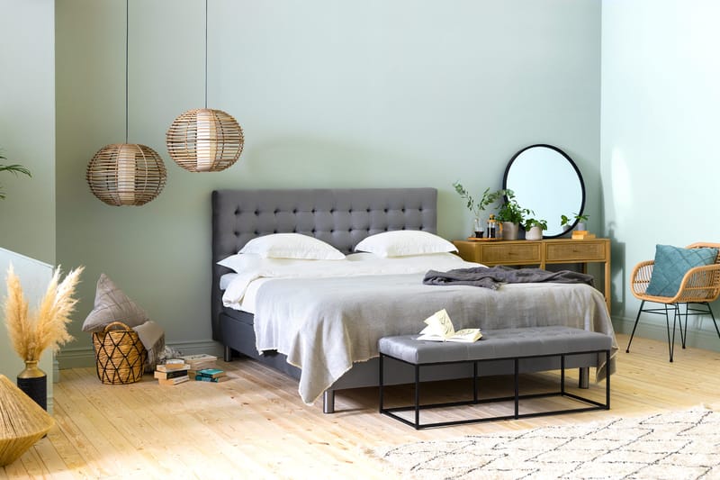 Ella Sittbänk 120cm Rutig - Grå/Sammet - Möbler - Vardagsrum - Stolar & sittmöbler - Sittbänk