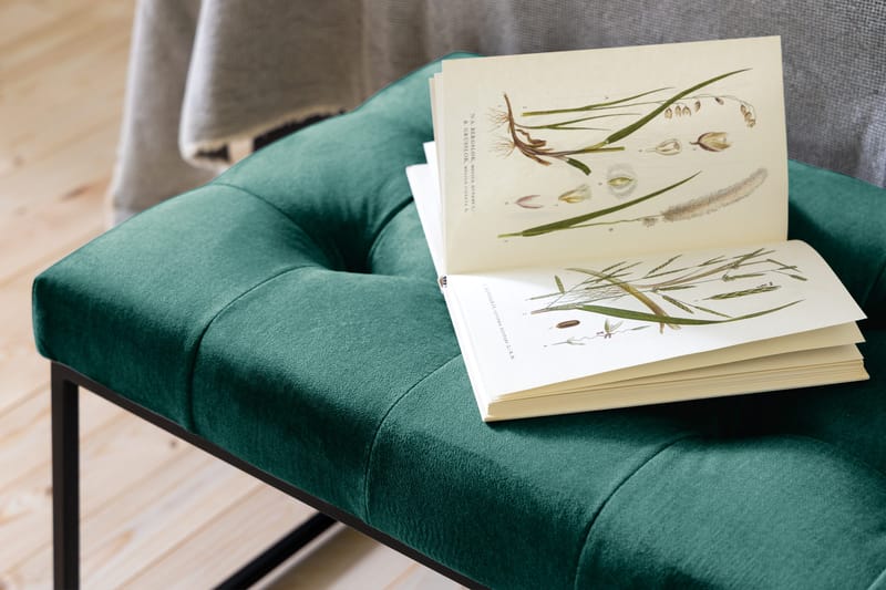 Ella Sittbänk 120cm Rutig - Grön/Sammet - Möbler - Vardagsrum - Stolar & sittmöbler - Sittbänk