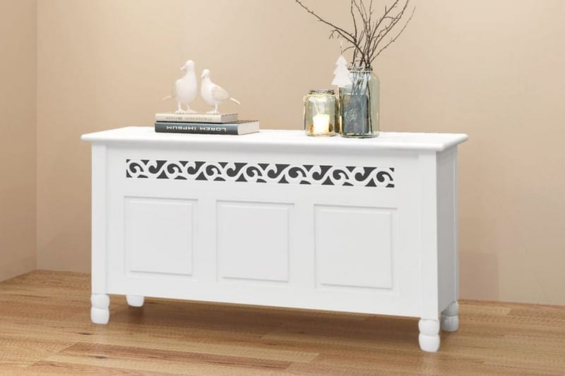 Förvaringsbänk barockstil MDF vit - Vit - Möbler - Vardagsrum - Stolar & sittmöbler - Sittbänk