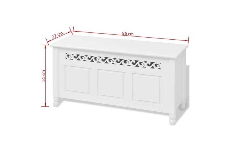 Förvaringsbänk barockstil MDF vit - Vit - Möbler - Vardagsrum - Stolar & sittmöbler - Sittbänk