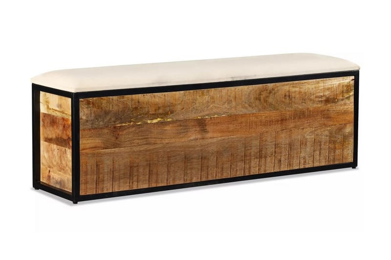 Förvaringsbänk med 3 lådor massivt mangoträ 120x30x40 cm - Svart - Möbler - Vardagsrum - Stolar & sittmöbler - Sittbänk