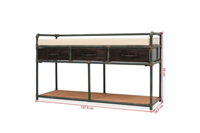 Förvaringsbänk med dyna 107,5x34,5x59 cm - Flerfärgad - Möbler - Vardagsrum - Stolar & sittmöbler - Sittbänk