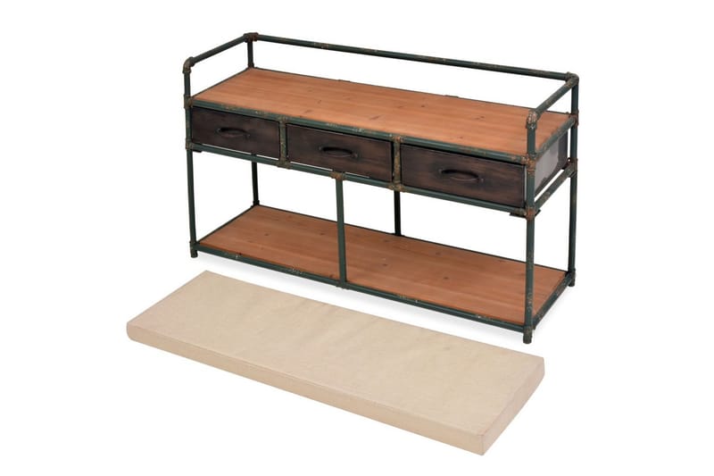 Förvaringsbänk med dyna 107,5x34,5x59 cm - Flerfärgad - Möbler - Vardagsrum - Stolar & sittmöbler - Sittbänk