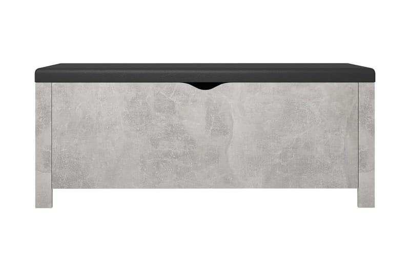 Förvaringsbänk med dyna betonggrå 105x40x45 cm spånskiva - Grå - Sittbänk