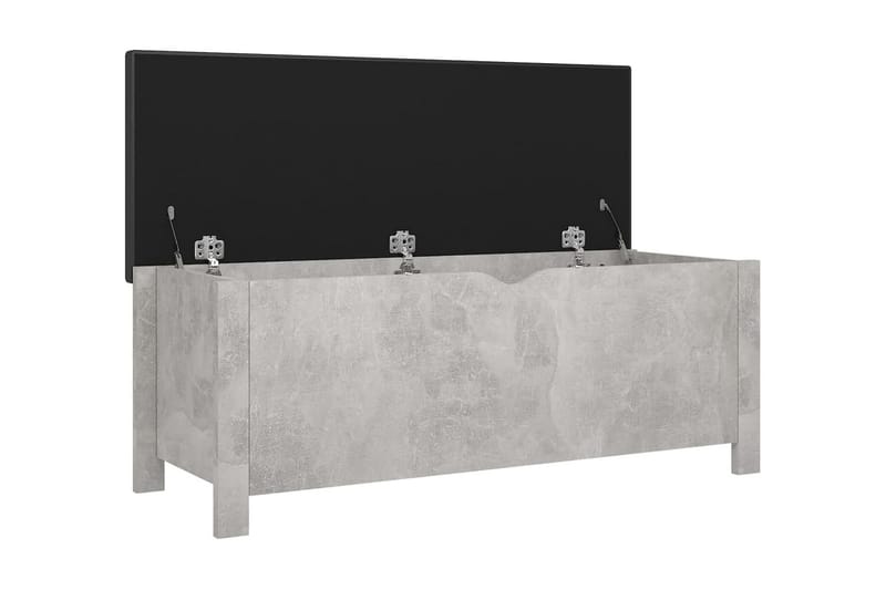 Förvaringsbänk med dyna betonggrå 105x40x45 cm spånskiva - Grå - Möbler - Vardagsrum - Stolar & sittmöbler - Sittbänk