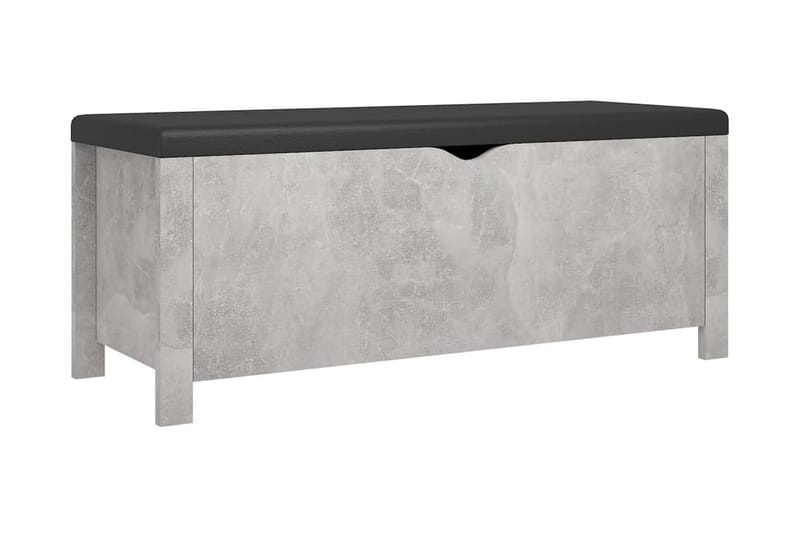 Förvaringsbänk med dyna betonggrå 105x40x45 cm spånskiva - Grå - Möbler - Vardagsrum - Stolar & sittmöbler - Sittbänk