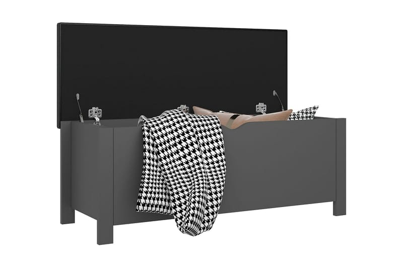Förvaringsbänk med dyna grå 105x40x45 cm spånskiva - Grå - Möbler - Vardagsrum - Stolar & sittmöbler - Sittbänk