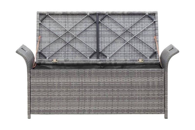 Förvaringsbänk med dyna grå 138 cm konstrotting - Grå - Möbler - Vardagsrum - Stolar & sittmöbler - Sittbänk