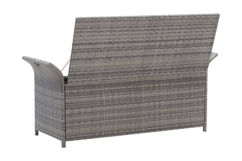 Förvaringsbänk med dyna grå 138 cm konstrotting - Grå - Möbler - Vardagsrum - Stolar & sittmöbler - Sittbänk