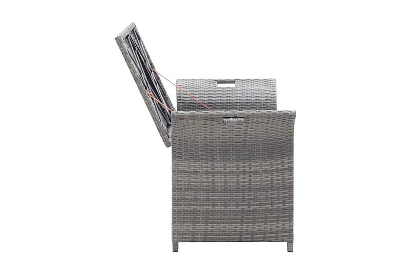 Förvaringsbänk med dyna grå 138 cm konstrotting - Grå - Möbler - Vardagsrum - Stolar & sittmöbler - Sittbänk