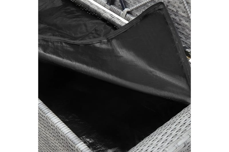Förvaringsbänk med dyna grå 138 cm konstrotting - Grå - Sittbänk