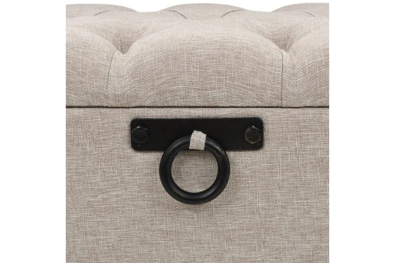 Förvaringsbänk med ryggstöd 110 cm gräddvit tyg - Kräm - Möbler - Vardagsrum - Stolar & sittmöbler - Sittbänk - Bänk med ryggstöd