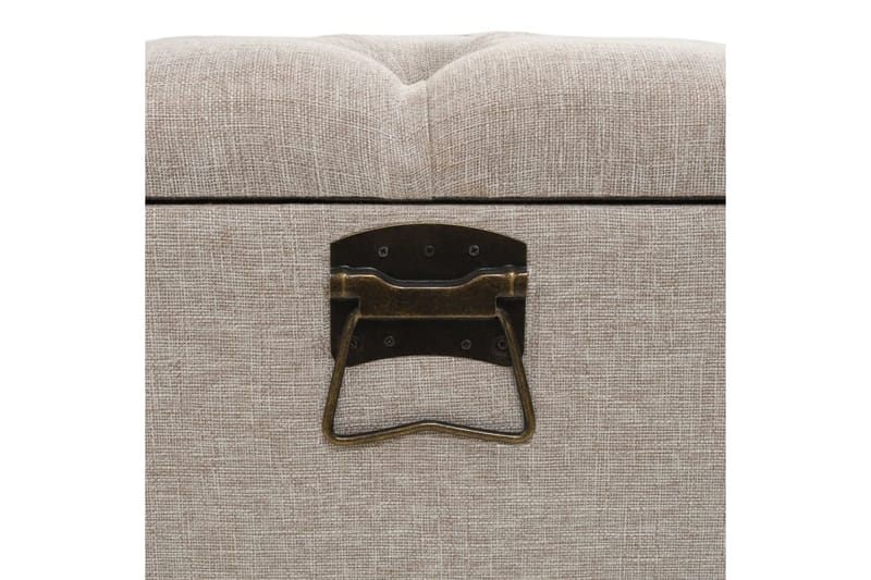 Förvaringsbänk med ryggstöd 110 cm gräddvit tyg - Kräm - Möbler - Vardagsrum - Stolar & sittmöbler - Sittbänk - Bänk med ryggstöd