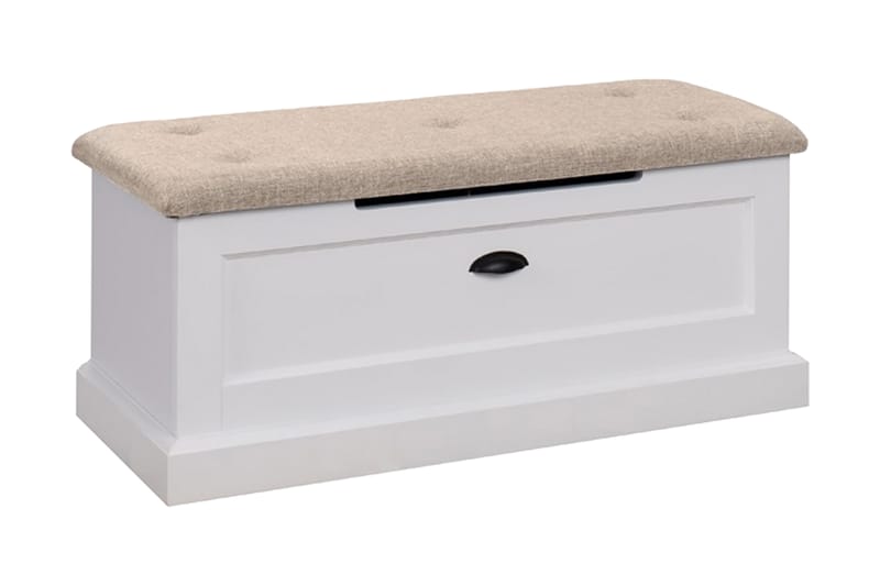 GALICA Sittbänk med Förvaring Låda Vit/Beige - Sittbänk