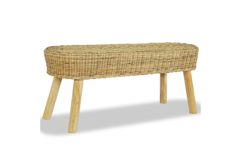 Hallbänk 110x35x45 cm naturlig rotting - Brun - Möbler - Vardagsrum - Stolar & sittmöbler - Sittbänk