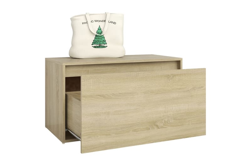 Hallbänk 80x40x45 cm sonoma-ek spånskiva - Brun - Möbler - Vardagsrum - Stolar & sittmöbler - Sittbänk
