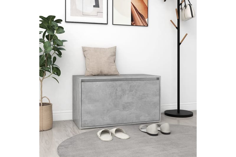 Hallbänk betonggrå 80x40x45 cm spånskiva - Grå - Möbler - Vardagsrum - Stolar & sittmöbler - Sittbänk