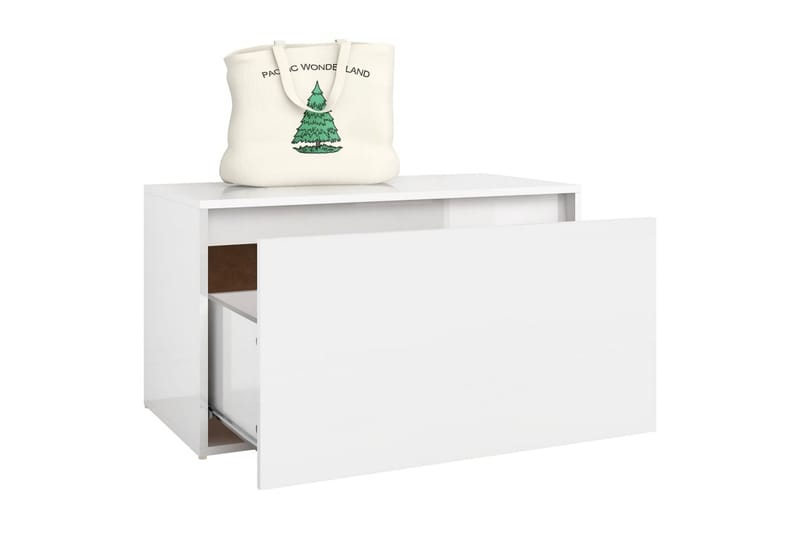 Hallbänk vit högglans 80x40x45 cm spånskiva - Vit - Möbler - Vardagsrum - Stolar & sittmöbler - Sittbänk