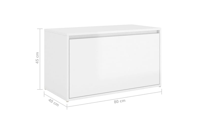 Hallbänk vit högglans 80x40x45 cm spånskiva - Vit - Möbler - Vardagsrum - Stolar & sittmöbler - Sittbänk