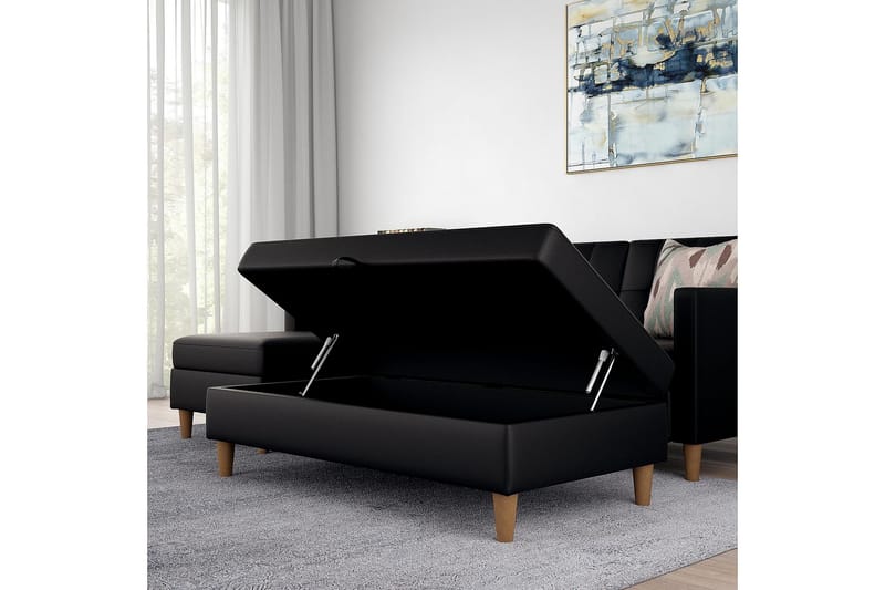 HARTFORD Sittbänk 130 cm Konstläer/Svart - Dorel Home - Möbler - Vardagsrum - Stolar & sittmöbler - Sittbänk