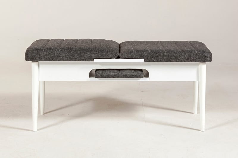 Idehult Bänk 51 cm - Vit/Antracit - Möbler - Vardagsrum - Stolar & sittmöbler - Sittbänk - Bänk med ryggstöd
