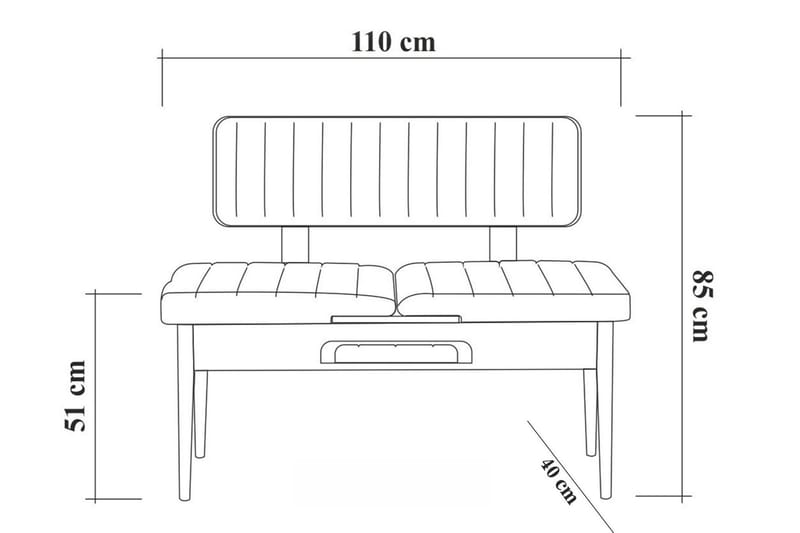 Idehult Bänk 85 cm - Vit/Antracit - Möbler - Vardagsrum - Stolar & sittmöbler - Sittbänk - Bänk med ryggstöd