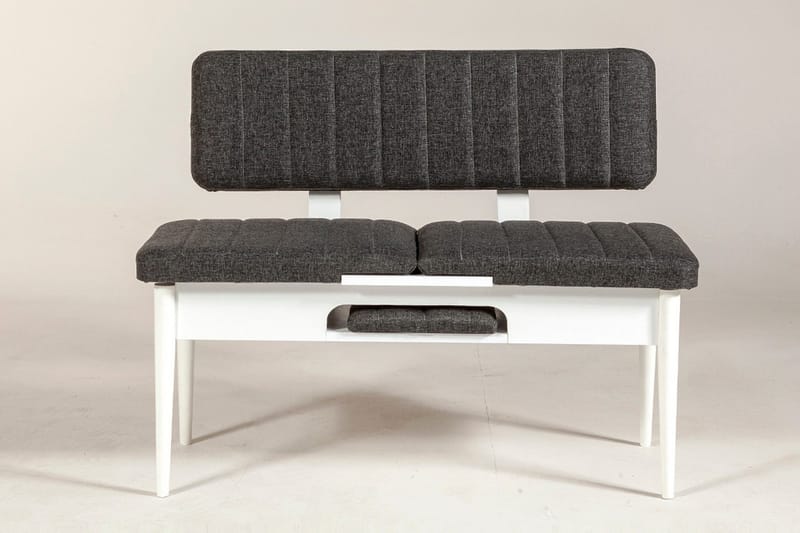 Idehult Bänk 85 cm - Vit/Antracit - Möbler - Vardagsrum - Stolar & sittmöbler - Sittbänk - Bänk med ryggstöd