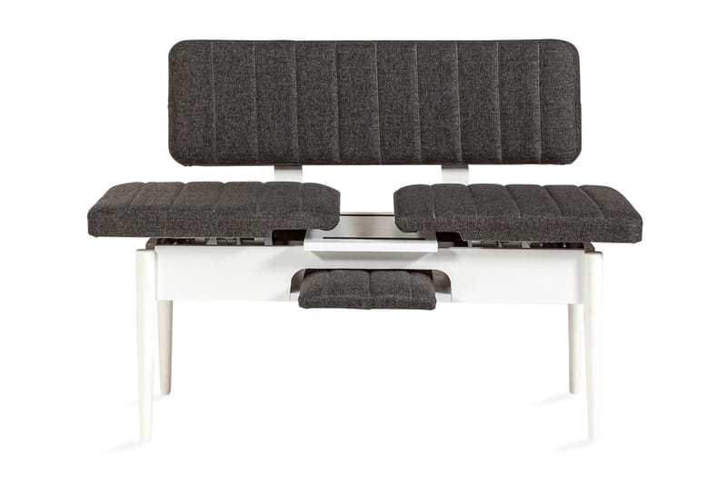 Idehult Bänk 85 cm - Vit/Antracit - Möbler - Vardagsrum - Stolar & sittmöbler - Sittbänk - Bänk med ryggstöd