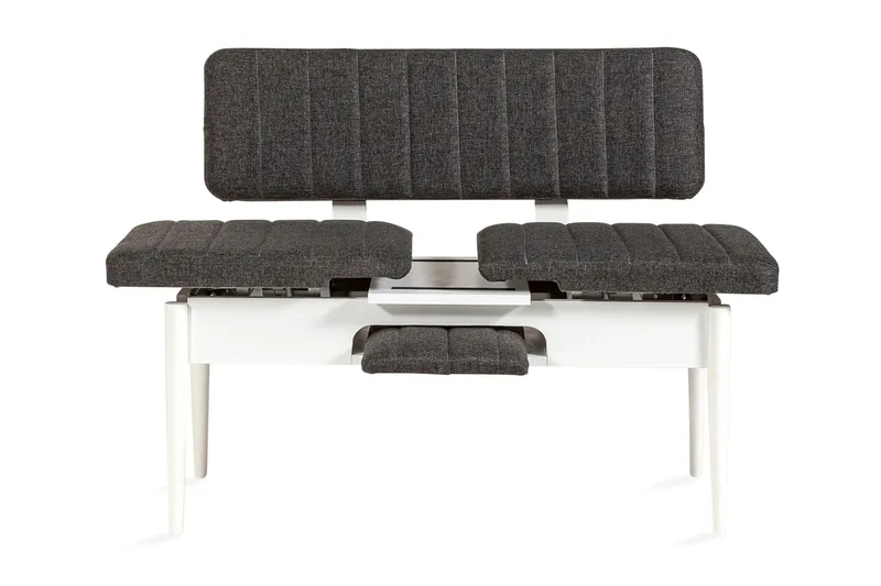Idehult Bänk 85 cm - Vit/Antracit - Möbler - Vardagsrum - Stolar & sittmöbler - Sittbänk - Bänk med ryggstöd