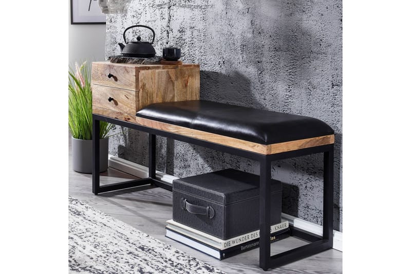 KARATYR Sittbänk 100 cm Brun - Möbler - Vardagsrum - Stolar & sittmöbler - Sittbänk