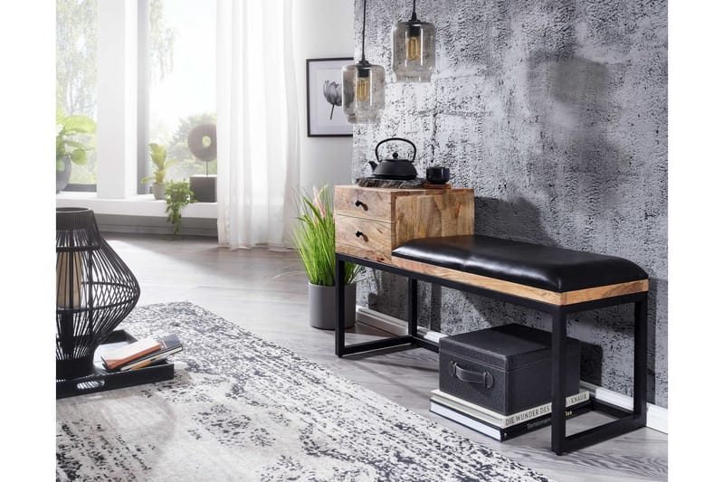 KARATYR Sittbänk 100 cm Brun - Möbler - Vardagsrum - Stolar & sittmöbler - Sittbänk