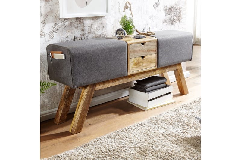 KARATYR Sittbänk 120 cm Brun - Möbler - Vardagsrum - Stolar & sittmöbler - Sittbänk