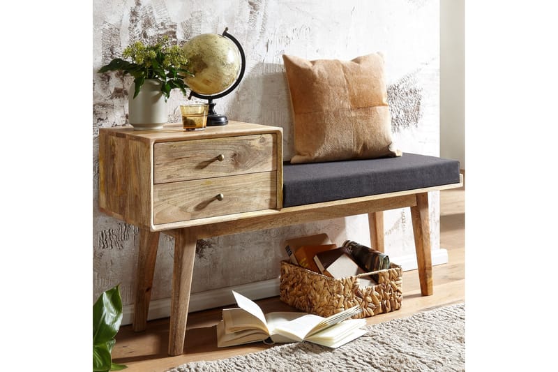 KARATYR Sittbänk 120 cm Brun - Möbler - Vardagsrum - Stolar & sittmöbler - Sittbänk