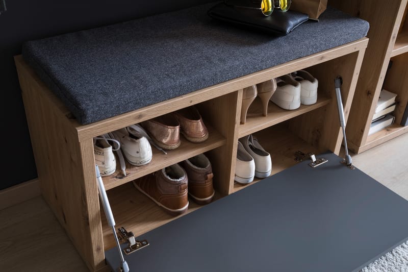 LEMOORE Sittbänk 86 cm Grå/Natur - Möbler - Vardagsrum - Stolar & sittmöbler - Sittbänk