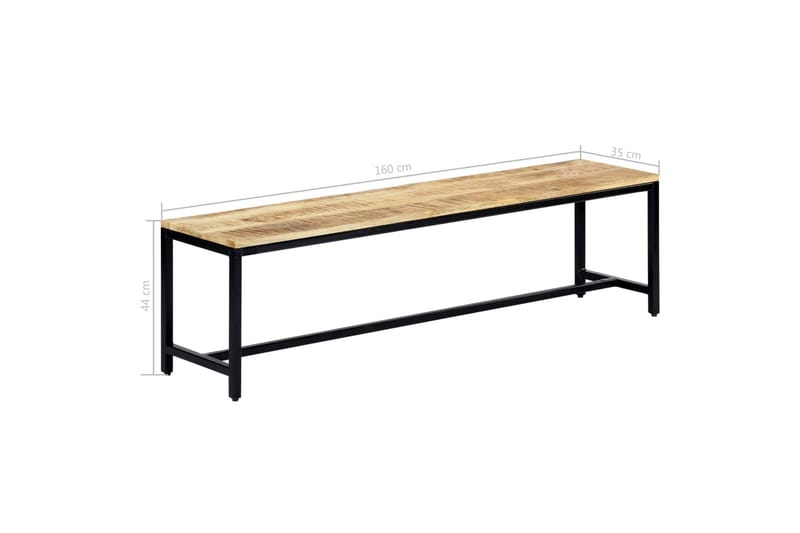 Matbänk 160 cm massivt grovt mangoträ - Brun - Möbler - Vardagsrum - Stolar & sittmöbler - Sittbänk