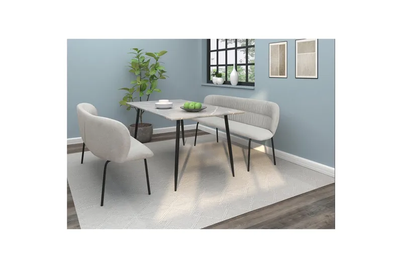 Matbänk Casey Antracit - Antracit - Möbler - Vardagsrum - Stolar & sittmöbler - Sittbänk - Bänk med ryggstöd