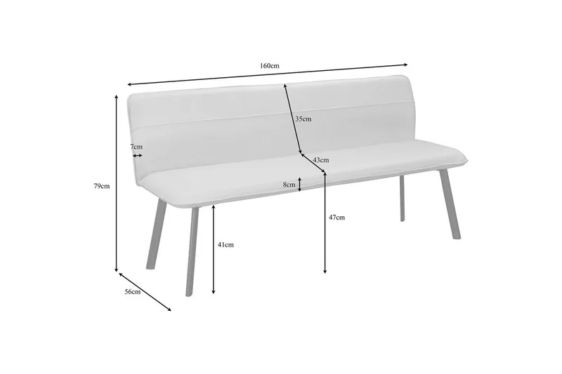 Matbänk Taylor Kräm - Kräm - Möbler - Vardagsrum - Stolar & sittmöbler - Sittbänk - Bänk med ryggstöd