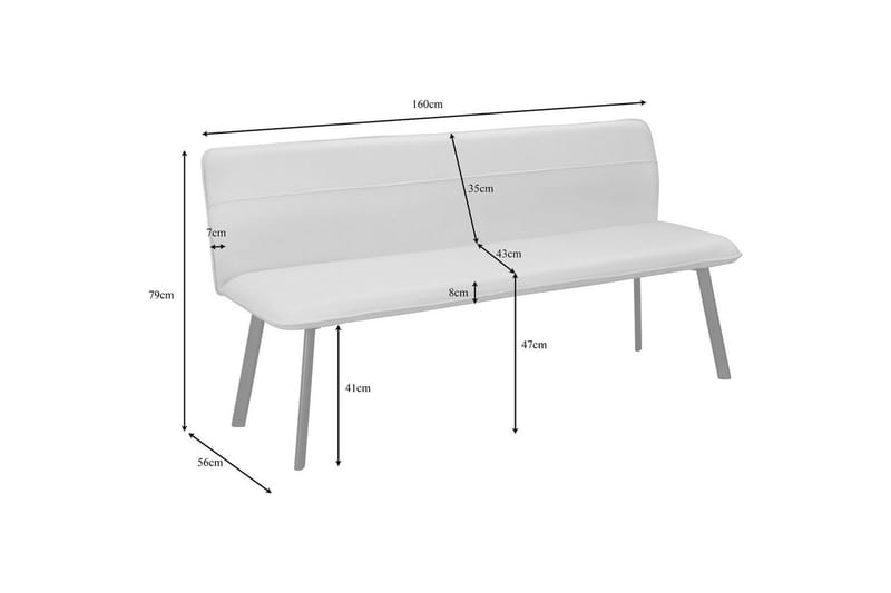 Matbänk Taylor Kräm - Kräm - Möbler - Vardagsrum - Stolar & sittmöbler - Sittbänk - Bänk med ryggstöd