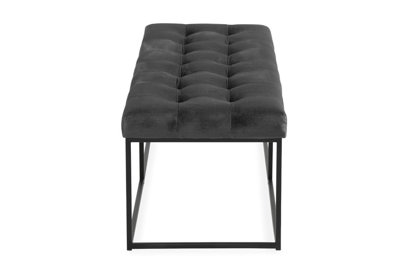 NOVELLA Sittbänk 120 cm Rutig Grå/Sammet - Mörkgrå - Möbler - Vardagsrum - Stolar & sittmöbler - Sittbänk